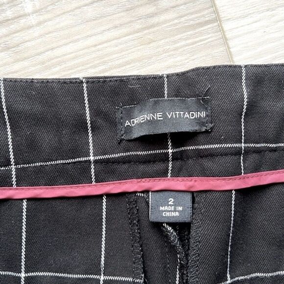 Adrienne Vittadini Black Check Pixie Ankle Cropped Pants Size 2 - Picture 6 of 10